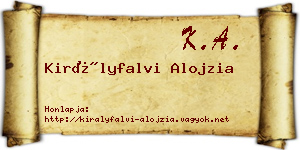 Királyfalvi Alojzia névjegykártya